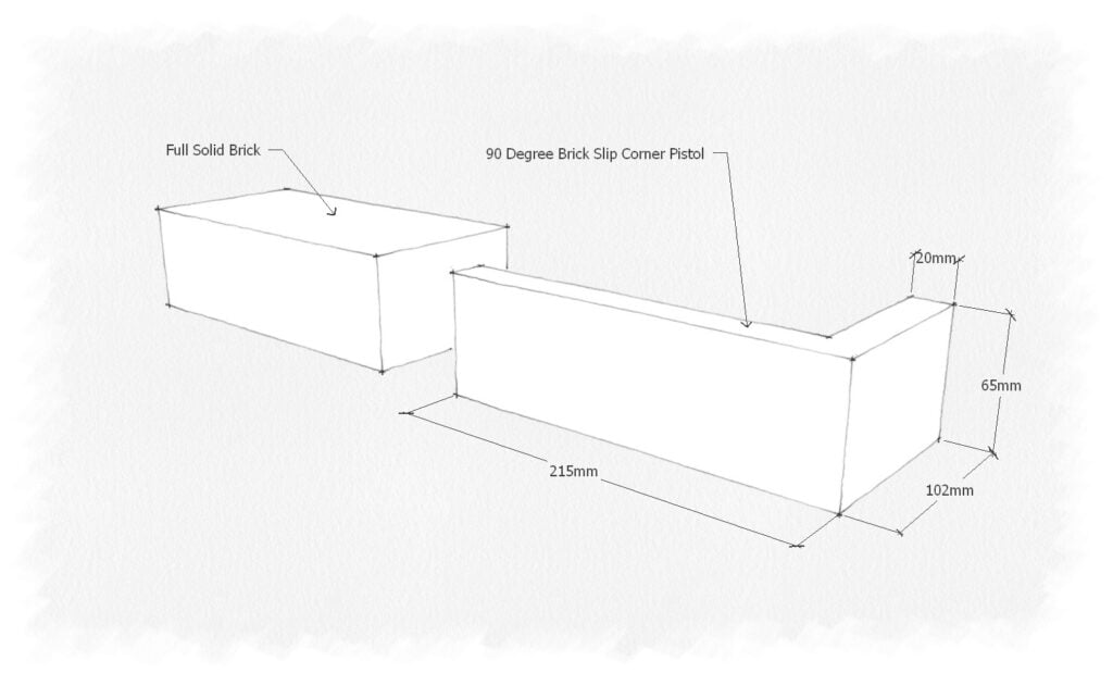 CAD of a brick slip corner