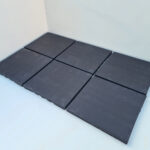 An image of anthracite black quarry tiles (150 x 150 x 12mm)
