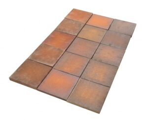 Dennis of Ruabon Original 6inch fquarry tiles next to newly manufactured Heather Brown Quarry tiles